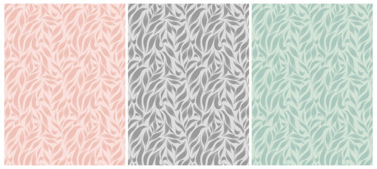 seamless abstract leaf pattern background
with three color mood