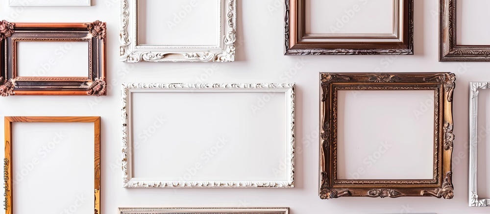 Aufkleber Vintage picture frames displayed against a white backdrop providing ample copy space image.