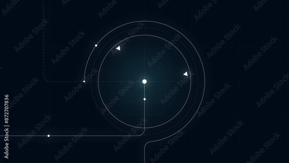 Poster Abstract Circle and line HUD technological futuristic elements.particle data background future design.
