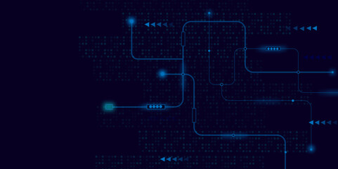 Vectors Abstract connecting lines and dots., Social networking, network connection and global communication technology background