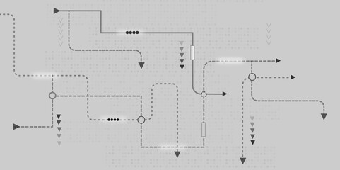 Vectors grid technology with futuristic HUD screen on White background and vertical video abstract background concept. Technology white background.