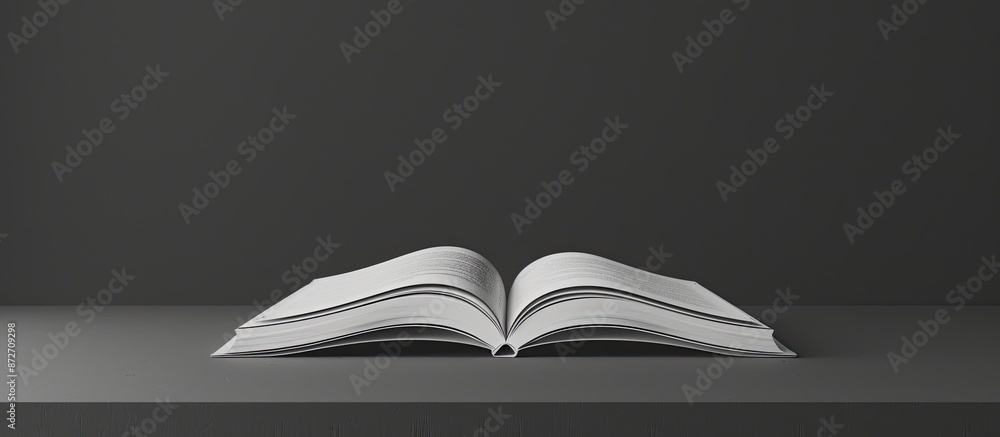 Poster Gray background displaying an open book with ample copy space image.