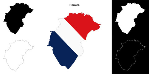 Herrera province outline map set