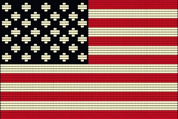 Fototapeta premium Patriotic woven American flag with intricate patterns showcasing a blend of tradition and modern artistry
