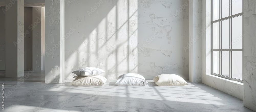 Aufkleber interior with pillows. with copy space image. Place for adding text or design