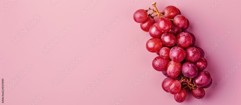 Aufkleber fresh red grape isolated on pastel background grape. with copy space image. place for adding text or