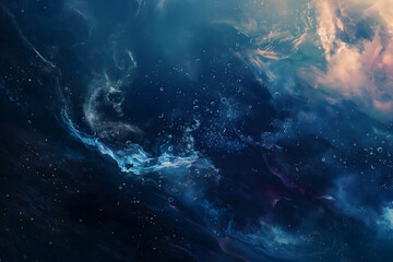 Obraz premium Underwater Serenity: Sunlight Penetrating the Depths of the Blue Sea