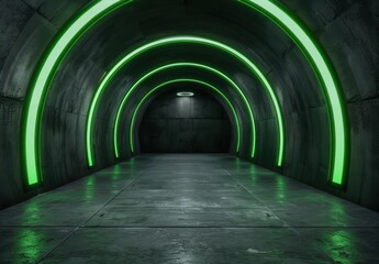 Futuristic neon tunnel