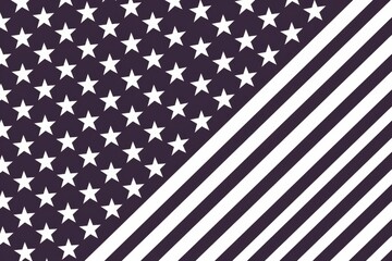 Modern vector illustration of an American flag with diagonal stripes and stars showcasing a sleek and contemporary design