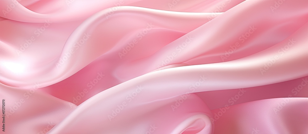 Poster pink silk fabric texture resembling the color of a rose with a copy space image.