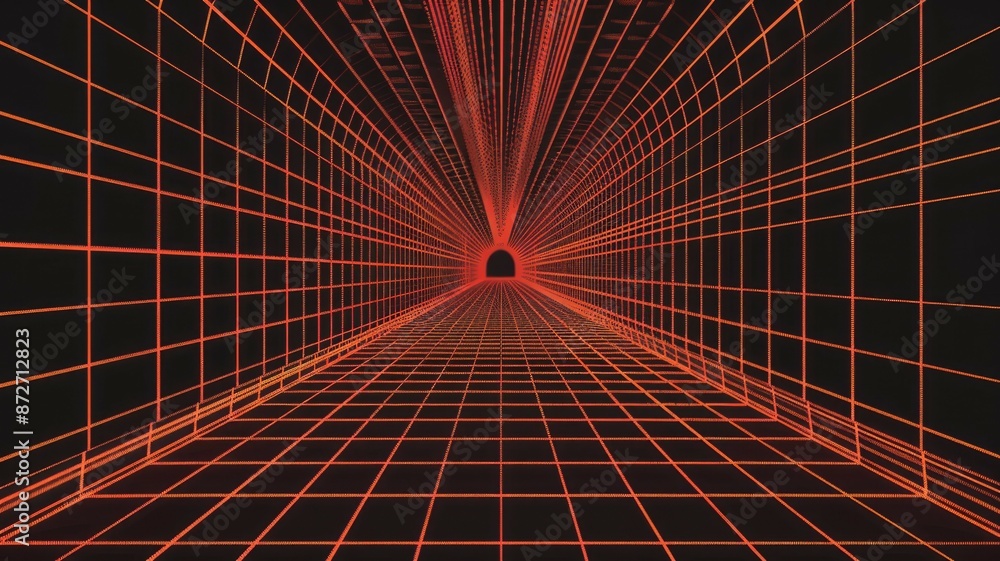 Poster abstract futuristic digital grid with glowing lines, perfect for technology and data-related visuals