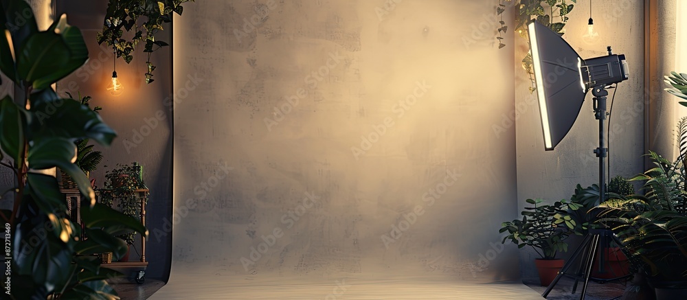 Poster film photo studio home decorations background. with copy space image. place for adding text or desig