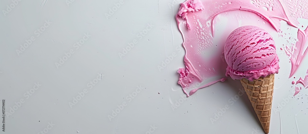 Poster Ice cream mold displayed on a white background with copy space image for customization.