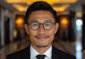 Fototapeta premium Confident asian businessman in formal attire