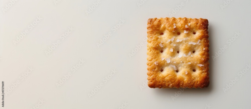 Poster Copy space image of a salt cracker on a plain background for design or text insertion.