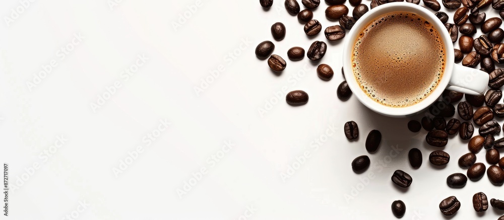 Leinwandbilder coffee with a blank background for additional design elements, also known as 'copy space image'.