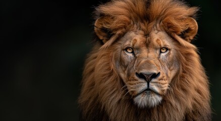 Majestic lion with piercing eyes