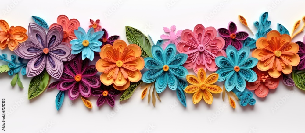 Aufkleber colorful paper set for quilling on a white backdrop with copy space image.