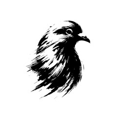Obraz premium Pigeon in illustration in brush stroke painting,