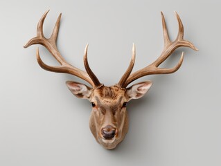 Naklejka premium Majestic deer head mounted on wall