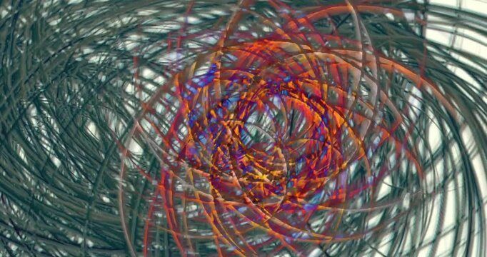 Animazione astratta di linee e cerchi con colori  diversi