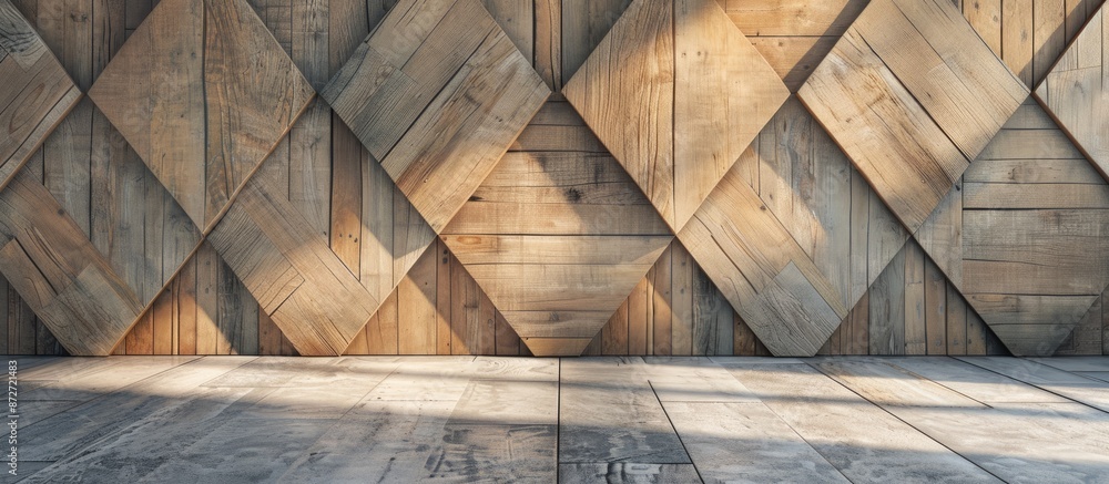 Poster wall with a wooden pattern design featuring copy space image.