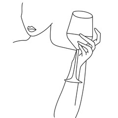 The girl with the glass 