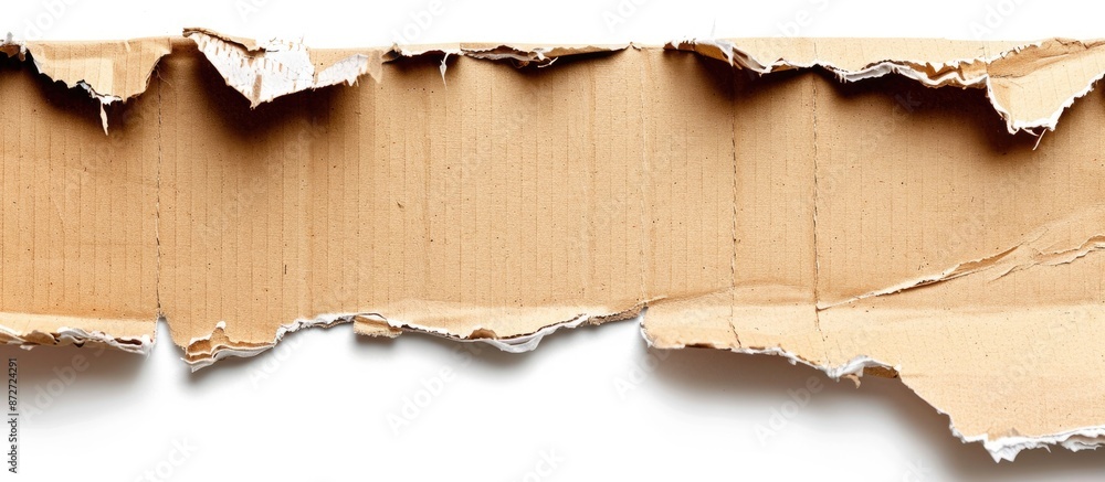 Leinwandbilder textured cardboard with torn edges on a white background with copy space image.