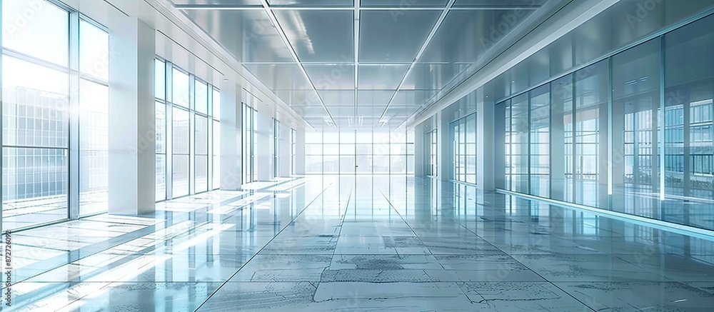 Poster Modern business office building with spacious empty floor for copy space image.