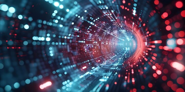 AI Advancements Amplified by Quantum Computing in Information Transmission. Concept Quantum Computing, Information Transmission, AI Advancements