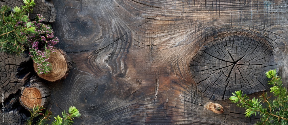 Aufkleber old natural patterns on a wooden surface with copy space image.
