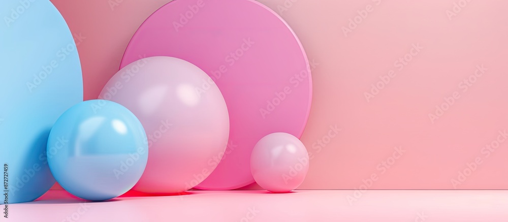 Fototapete minimalistic concept with a pastel color background and copy space image included.