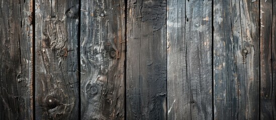 Fototapeta premium Weathered wooden panoramic banner background with vignette and highlight for text on a copy space image.
