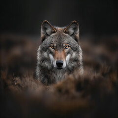 Fototapeta premium Wolf wallpaper. Wolf poster