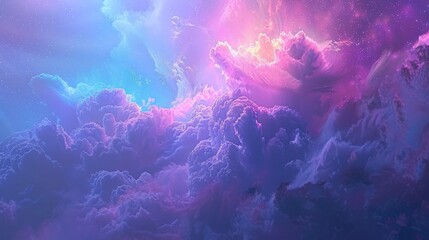 Dreamy Purple Cloudscape with Scattered Stars