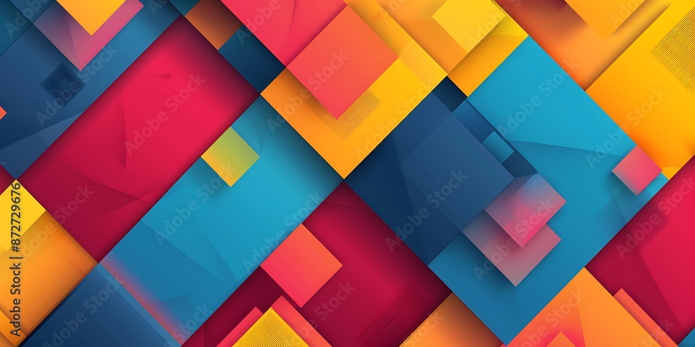 Aufkleber abstract colorful geometric background with retro patterns and shapes, colorful background, vector i