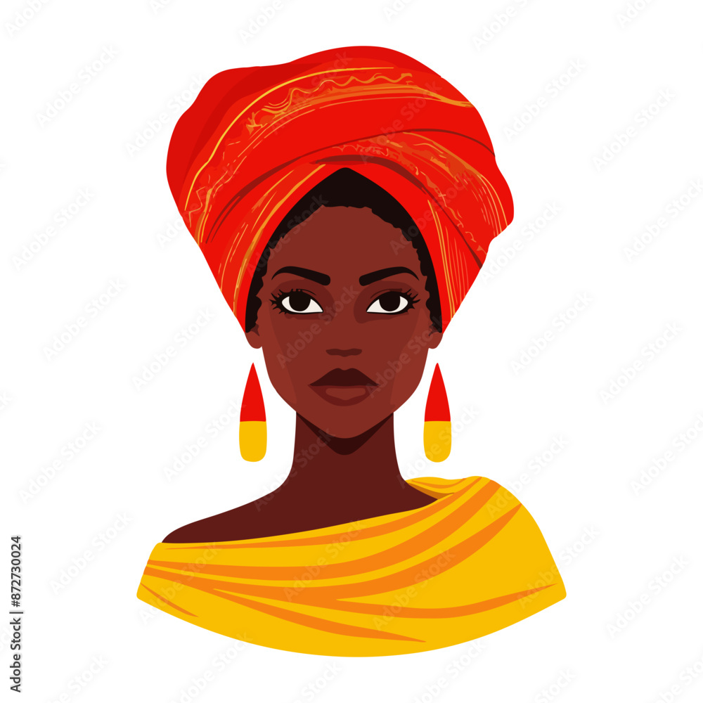 Sticker African woman icon vector