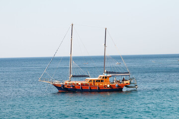 Sailing ships and yachts in the sea