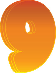 Orange Bold number 9