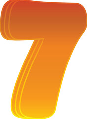 Orange Bold number 7