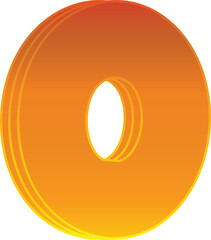 Orange Bold number 0