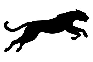silhouette of a lion , cheetah vector illustration, cheetah silhouette, animal silhouette isolated vector Illustration, png, Funny cute cheetah, Jumping cartoon Pats