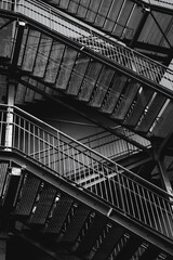 Black and white outdoor stairway