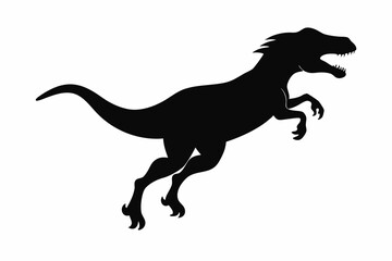 Obraz premium dinosaur illustration , dinosaur vector illustration, dinosaur silhouette, animal silhouette isolated vector Illustration, png, Funny cute dinosaur, Jumping cartoon Pats