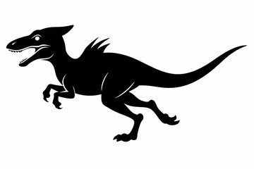 Obraz premium dinosaur illustration , dinosaur vector illustration, dinosaur silhouette, animal silhouette isolated vector Illustration, png, Funny cute dinosaur, Jumping cartoon Pats