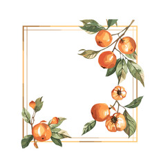 Still Life of Citrus: A Frame Displaying Vibrant Oranges with Lush Green Leaves