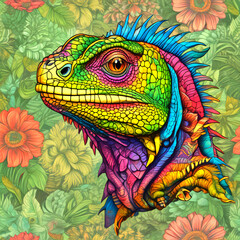 Fototapeta premium iguana on a branch