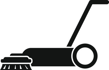 Simple icon of a cleaning floor machine using rotating brushes for effective cleaning