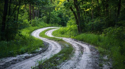 Fototapeta premium Intersection with a forked path, symbolizing decision and divergence.