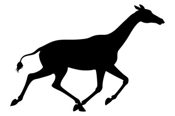 Fototapeta premium Giraffe illustration , giraffe vector illustration, giraffe silhouette, animal silhouette isolated vector Illustration, png, Funny cute giraffe, Jumping cartoon Pats